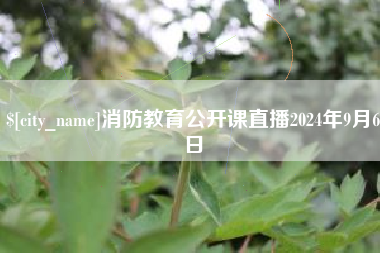 滑县消防教育公开课直播2024年9月6日