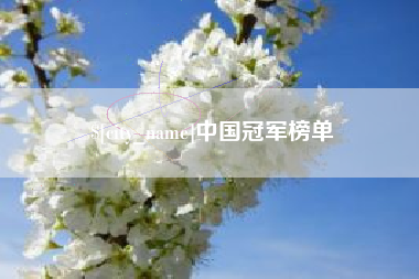 滑县中国冠军榜单