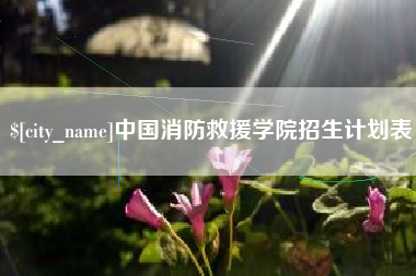 滑县中国消防救援学院招生计划表